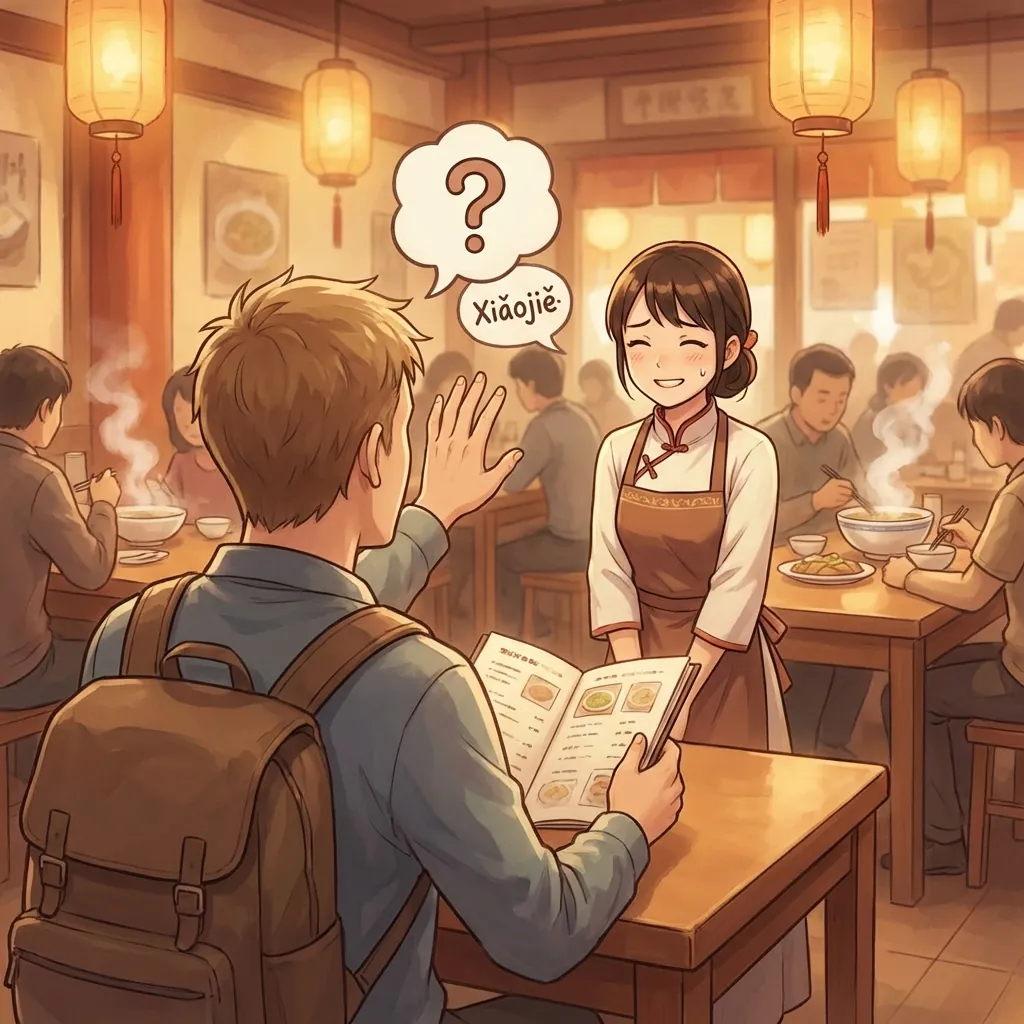 llamar al camarero xiaojie vs fuwuyuan significado